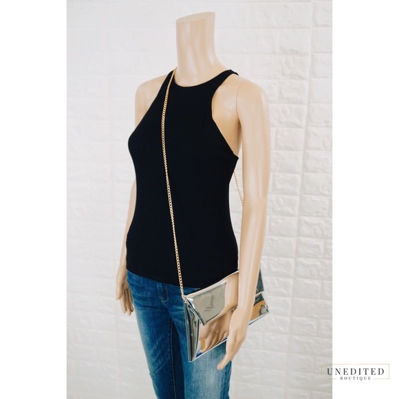 Silver Mirrored Convertible Crossbody - Picture 6 of 7
